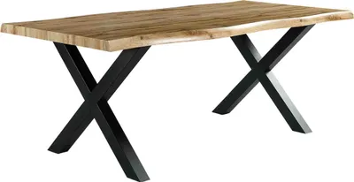 Produktbild von Esstisch Esszimmertisch 160 x 90 cm Wildeiche Baumkante Nachbildung - MARLON - Die Möbelfundgrube