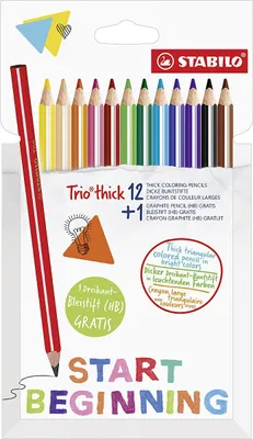 Immagine prodotto di STABILO D/87-3686 STABILO matite colorate triangolari Trio spesso, astuccio promozionale 12+1