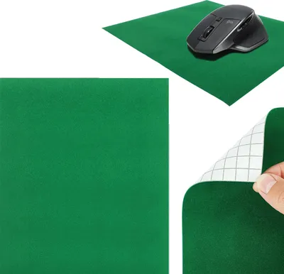 Produktbild von Selbstklebende Mausunterlage 22x19cm – Velour Grün - Schreibtischunterlage aus Velours für Komfortables und präzises Arbeiten - Mauspad für Büro, Home Office und Gaming - rutschfeste Mausmatte