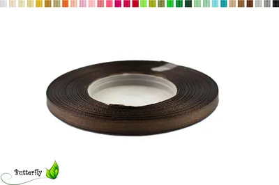 Produktbild von Satinband 6mm x 32m Rolle, Farbe:135 braun