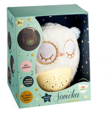 Productafbeelding van Sovička Usínáček, pluche knuffel, 25 cm, op batterijen, met licht en geluid