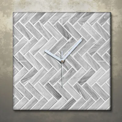 Produktbild von Wohnzimmer Leinwand Uhr Geräuschlos Küche 30x30 Geometrisch, Abstrakt, Textur, weiße Zeiger