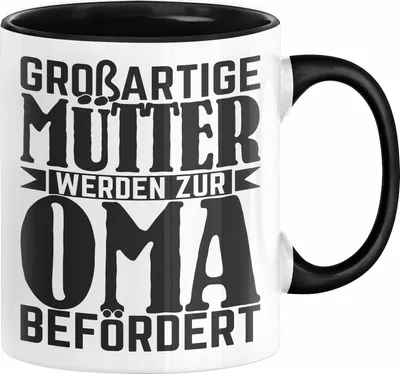 Produktbild von Oma Geschenk Tasse Beste Oma Geschenkidee Geburtstag Muttertag Großartige Mütter Werden Zur Oma Befördert (Schwarz)