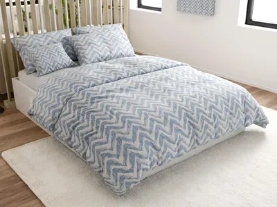 Zdjęcie produktu dla Pościel Renforce bawełna WAVES niebieska Rozmiar pościeli: 70 x 90 cm | 140 x 200 cm
