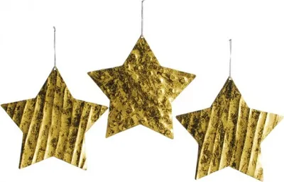 Produktbild von 3er Set STERN Aufhänger silber gold kupfer 24 cm Metall Fenster Deko Weihnachten , Farbe:Gold