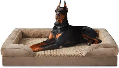Immagine prodotto di Letto ortopedico per cani XXL, lettino lavabile per gatti XXL, cuscino per cani con struttura a nido d'ape e base impermeabile rimovibile, letto ortopedico in schiuma per cani, marrone