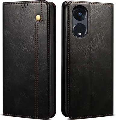 Produktbild von OPPO A98 Hülle, Leder Flip Brieftasche Schutzhülle mit Standfunktion für OPPO A98 5G Schwarz
