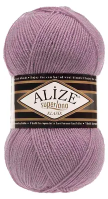 Alize Superlana Klasik unifarben 100g Strickgarn Strickwolle 25% Wolle, 505 altviolett