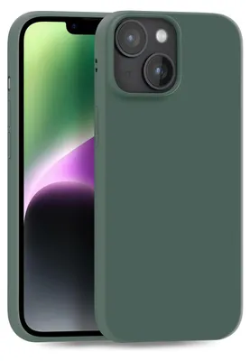 Produktbild von Hülle für Apple iPhone 14 - Handyhülle Cover aus Silikon in Olivgrün