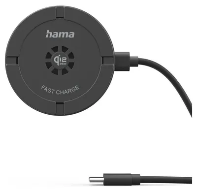Produktbild von HAMA Wireless Charger/Induktion Qi2-Schnelllader, Standfunktion, magnetisch, 25W, Luftkühlung, Schwarz