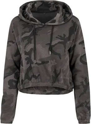 Produktbild von Build Your Brand Ladies Camo Cropped Hoody