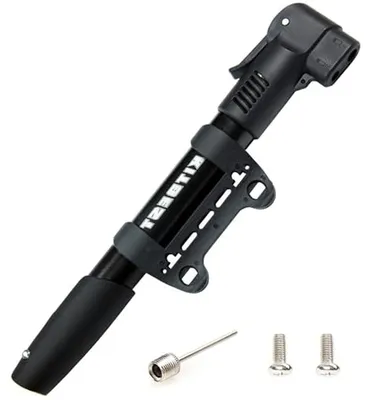 Productafbeelding van Fietspomp Draagbaar - Handpomp Mini - Banden Oppompen - Universeel Ventiel - 130 PSI - Zwart