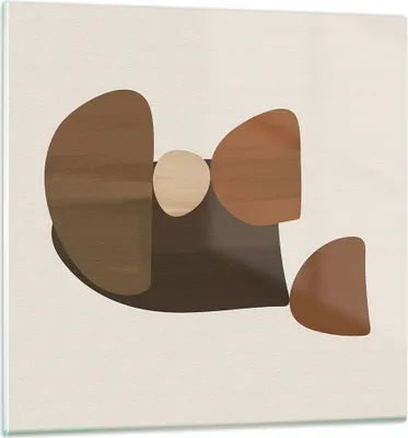 Produktbild von Bilder auf glas - Einteilig - Abstraktion Braun Minimalismus - 30x30cm - Glasbilder - Wandbilder - Bilder - Wanddekoration aus Glas - Glas Bilder - Wandbild auf Glas - GAC30x30-4212