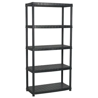 Obrázek produktu pro vidaXL Úložný regál 5-patrový černý 91,5x45,7x185 cm Plastový