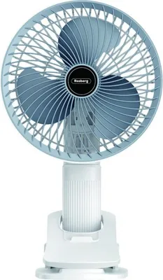 Obrázek produktu pro USB ventilátor s klipem Rosberg R51760H, 4,5 W, 3 rychlosti, výdrž baterie až 135 min, bílá/modrá