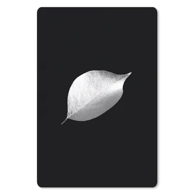 Produktbild von MuchoWow® Mauspad Mousepad Blatt auf schwarzem Hintergrund - schwarz und weiß 40x60 cm - Mousepads - Maus Mat - Pad - Mausunterlage - Schreibtisch Accesoire