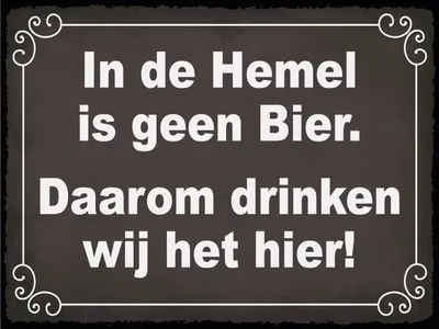 Produktbild von vianmo Holzschild 12x18 cm holländisch In de Hemel is geen Bier