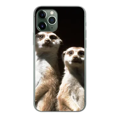 Produktbild von MuchoWow® Handyhülle Schutzhülle Hülle für iPhone 11 Pro Schwarz - Erdmännchen - Tiere Silikon Softcase Handy Hülle - Handy