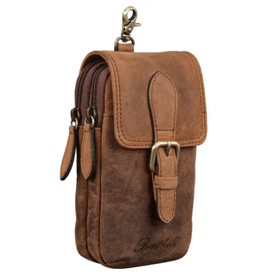Produktbild von Benthill Gürteltasche aus Echtleder - Hüfttasche aus Rindsleder - Wandertasche für Damen & Herren - Organizer / Partytasche