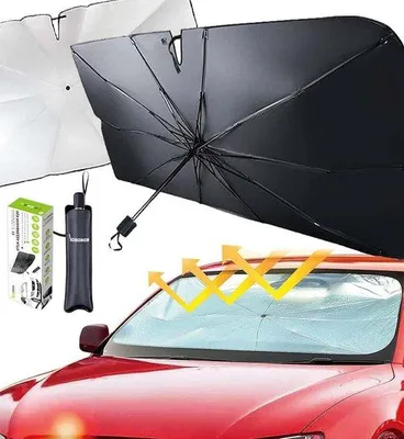 Image de Pare-soleil pour pare-brise Famanu, 125x65 cm - Protection UV - Isolation thermique - Pliable