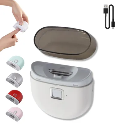 Produktbild von EUROtops Nageltrimmer mit LED-Licht – Elektrischer Nagelschneider für Fingernägel, Nail Clipper, Nagelknipser kraftsparend, mit Auffangbehälter Weiß
