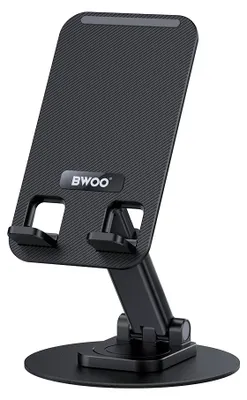 Zdjęcie produktu dla Bwoo Obrotowy Uchwyt Biurkowy Obrotowy Na Telefon Zj132 Czarny