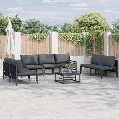 Produktbild von Garten-Sofa-Set 8 pcs Anthrazit Stahl, Gartenmöbel-Sets Design Möbel Neu