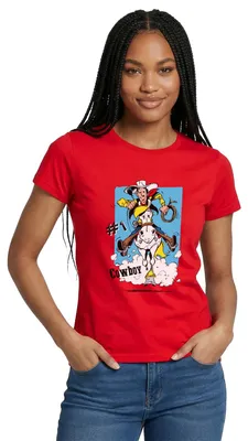 Produktbild von Spreadshirt Lucky Luke Cowboy mit Pferd Jolly Jumper Frauen T-Shirt, M, Rot