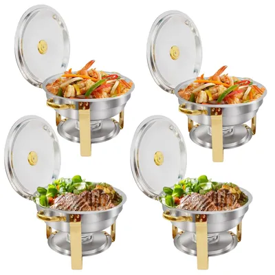 Imagen del producto de Recipiente para mantener alimentos calientes, acero inoxidable, juego de calentadores para buffet, paquete de 4 unidades