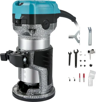 Image de Fraiseuse à bois, puissance 710W, vitesse 13000-33000 tr/min, matériau en alliage d'aluminium, socle fixe