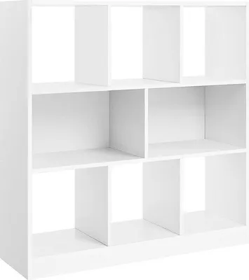 Immagine prodotto di Soggiorno, libreria, scaffale a cubi, scaffale da terra, con ripiani aperti, bianco, divisorio, 97,5 x 30 x 100 cm, LBC52WT