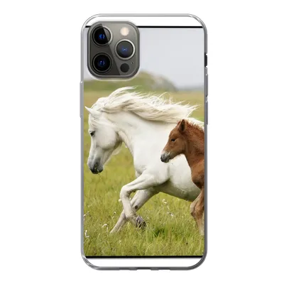 Produktbild von MuchoWow® Handyhülle Schutzhülle Hülle für iPhone 13 Pro Pferde - Tiere - Gras Silikon Softcase Handy Hülle - Handy-Tasche