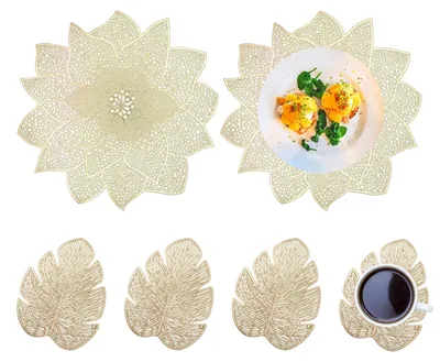 Productafbeelding van Ronde Placemats Set van 6 - Hittebestendig - Vlekbestendig - Slijtvast - Antislip - Elegante Tafelonderleggers