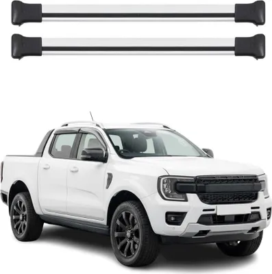 Image de Barres de toit de base pour Ford Ranger T6 P703 2022-2026, aluminium argenté, 2 pièces
