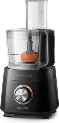 Produktbild von Philips Küchenmaschine Viva Collection, 29 Funktionen, 2.0 L, 2-in-1 Schneidescheibe, 800 W, Schwarz (HR7510/10)