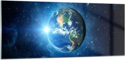 Produktbild von Bilder auf glas - Erde Universum Sterne Galaxie - 100x40cm - Glasbilder - Wandbilder - Kunstdruck - zum Aufhängen bereit - Wanddekoration aus Glas - Glas Bilder - Wandbild auf Glas - GAB100x40-2943