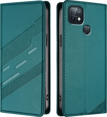 Produktbild von Hülle für Infinix Hot 10i, Kunstleder Brieftaschen Handyhülle mit Kartenfach und Standfunktion Grün