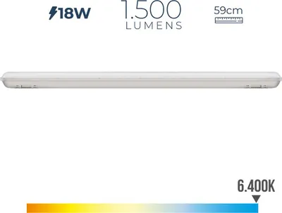 Produktbild von Edm Ip65 18w 1500 Lumens 6500k Wasserdichter Led-streifen Weiß  Weiß One Size