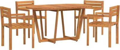 Image de vidaXL Ensemble de jardin à manger 5 pièces en bois massif d'acacia