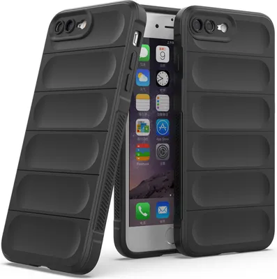 Image de coque pour iPhone 8 Plus, Coque protectrice antichoc en silicone TPU souple pour iPhone 8 Plus/ 7 Plus Noir