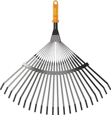 Zdjęcie produktu dla Miotła do liści OneClick, szerokość robocza 375 mm, metalowa, 20 metalowych zębów