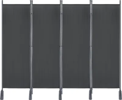 Produktbild von XINZI 4-teilig 225x180 cm Paravent Trennwand 3-tlg. Sichtschutz Stellwand Spanische Wand Dunkelgrau