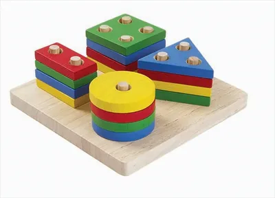 Produktbild von PlanToys Geometric Sorting Board, 2 Jahr(e), Holz, Blau, Grün, Rot, Holz, Gelb