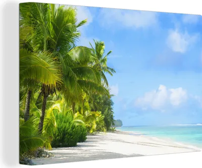 Produktbild von OneMillionCanvasses® - Leinwandbilder - 150x100 cm, Palme - Tropisch - Insel, Wandbilder Kunstdruck Wanddekoration