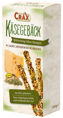 Produktbild von Cräx Käsegebäck Blätterteig-Käse-Stangen 3 Samen 100g