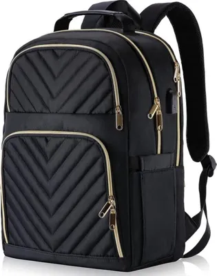 Produktbild von Wasserdichter Schulrucksack – Für Damen – Mit USB-Ladeanschluss – 15,6" Laptop