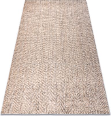 ANDRE 1577 umývací koberec Rybia kosť, protišmykový - béžová béžový 80x150 cm