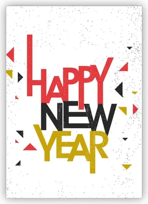 Produktbild von Grafische Designer Silvesterkarte, Neujahrs Glückwunsch im Retro Look: Happy New Year