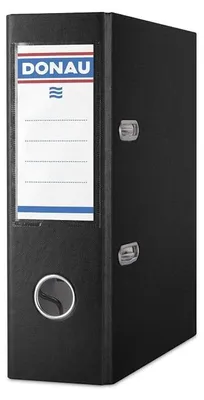 A black Donau Master Binder is shown from a three-quarter angle against a white background.
