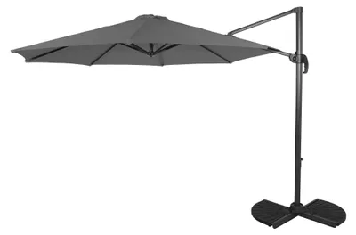 Produktbild von Ampelschirm ULLA Ø 300cm Anthrazit Aluminium | Sonnenschirm mit Ständer UV-Schutz Aluminium Wasserabweisend
